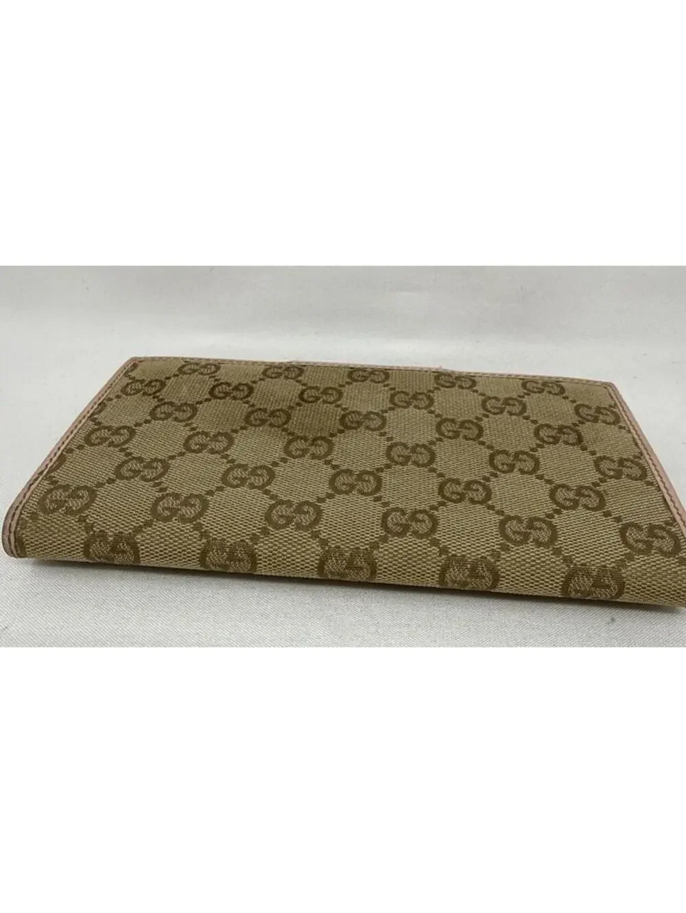 Vintage Gucci GG Canvas & Pink Leather Trim Continental Wallet - Picture 4 of 15